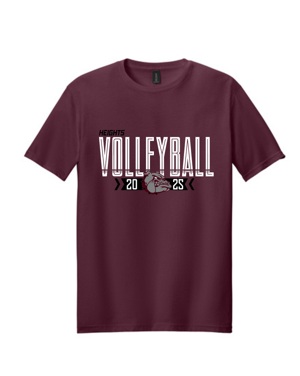 Heights Volleyball-Heights VB Cotton Tee- Maroon