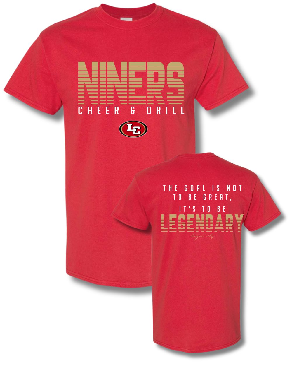 League City 49ers- Niners Cheer& Drill Tee-Red