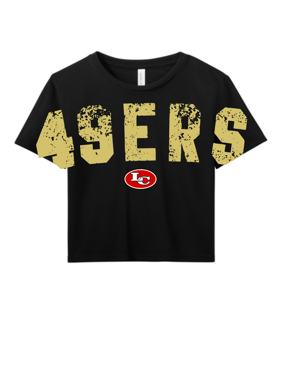 League City 49ers- Crop Top- Distressed 49ers