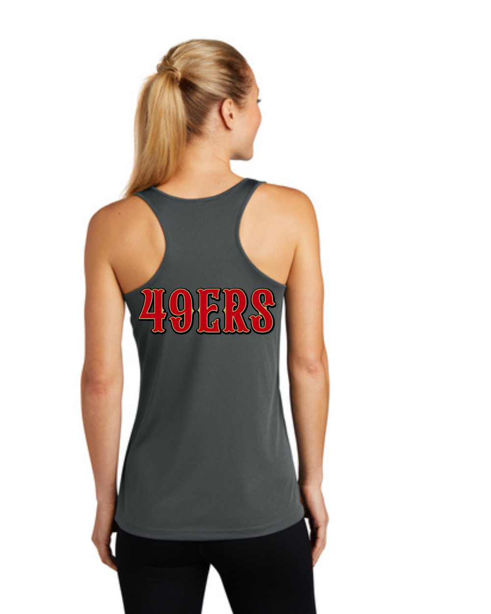 League City 49ers- LC 49ers Football- Ladies Tanktop-Charcoal