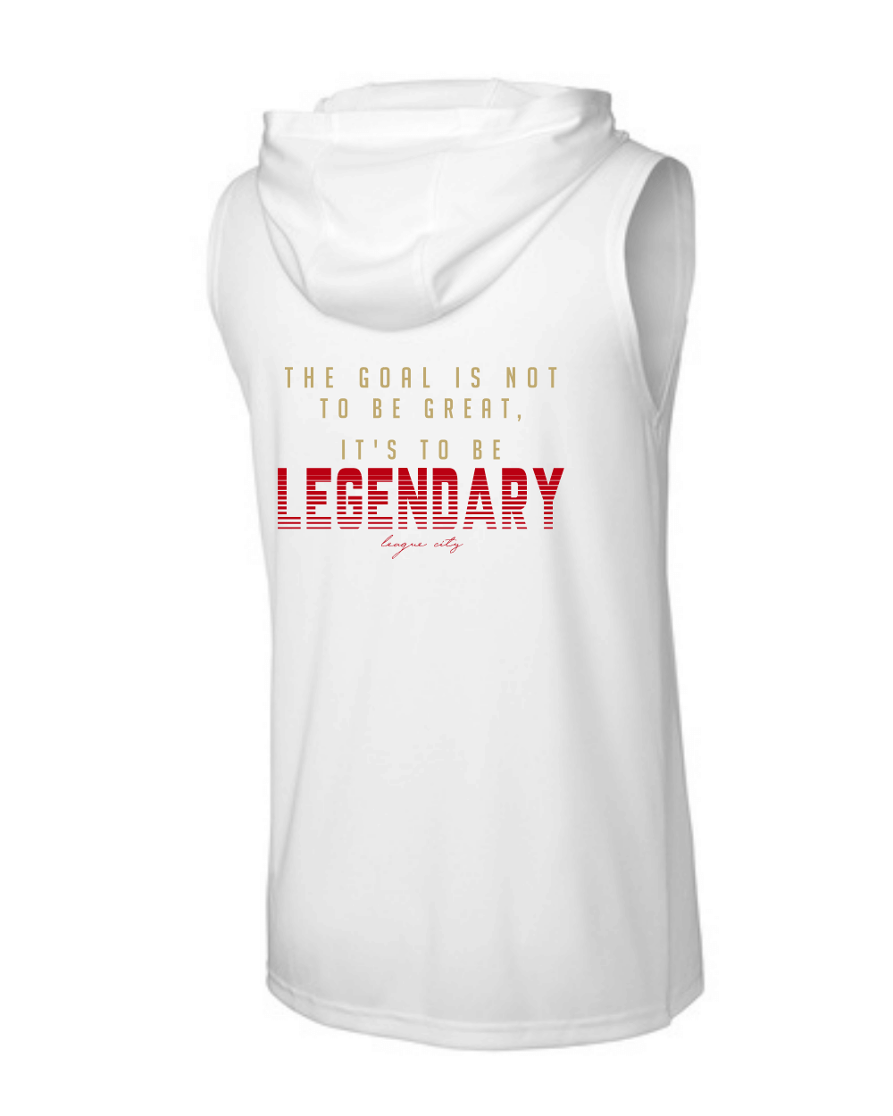 League City 49ers-Legendary NINERS Performance Sleeveless Hoodie- White
