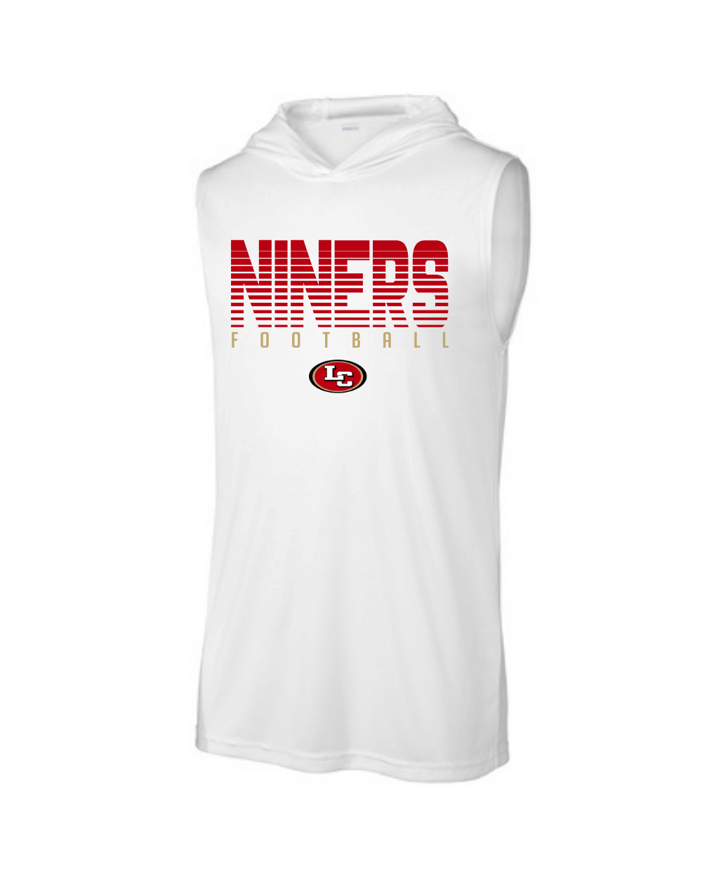 League City 49ers-Legendary NINERS Performance Sleeveless Hoodie- White