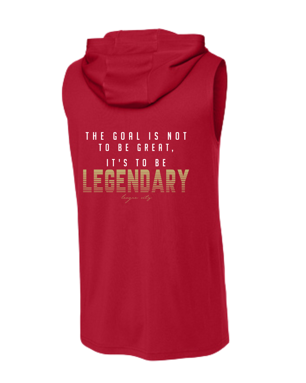 League City 49ers-Legendary NINERS Performance Sleeveless Hoodie- red