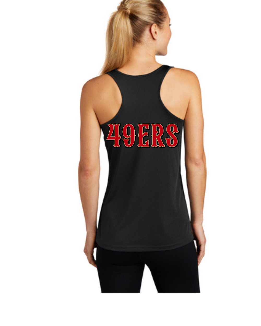 League City 49ers- LC 49ers Football- Ladies Tanktop-Black