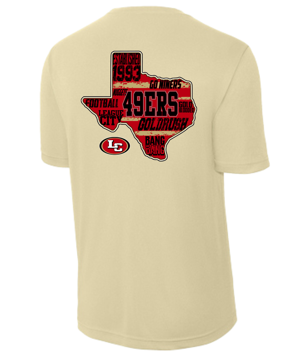 League City 49ers-49Ers- Performance Tee- Vegas Gold