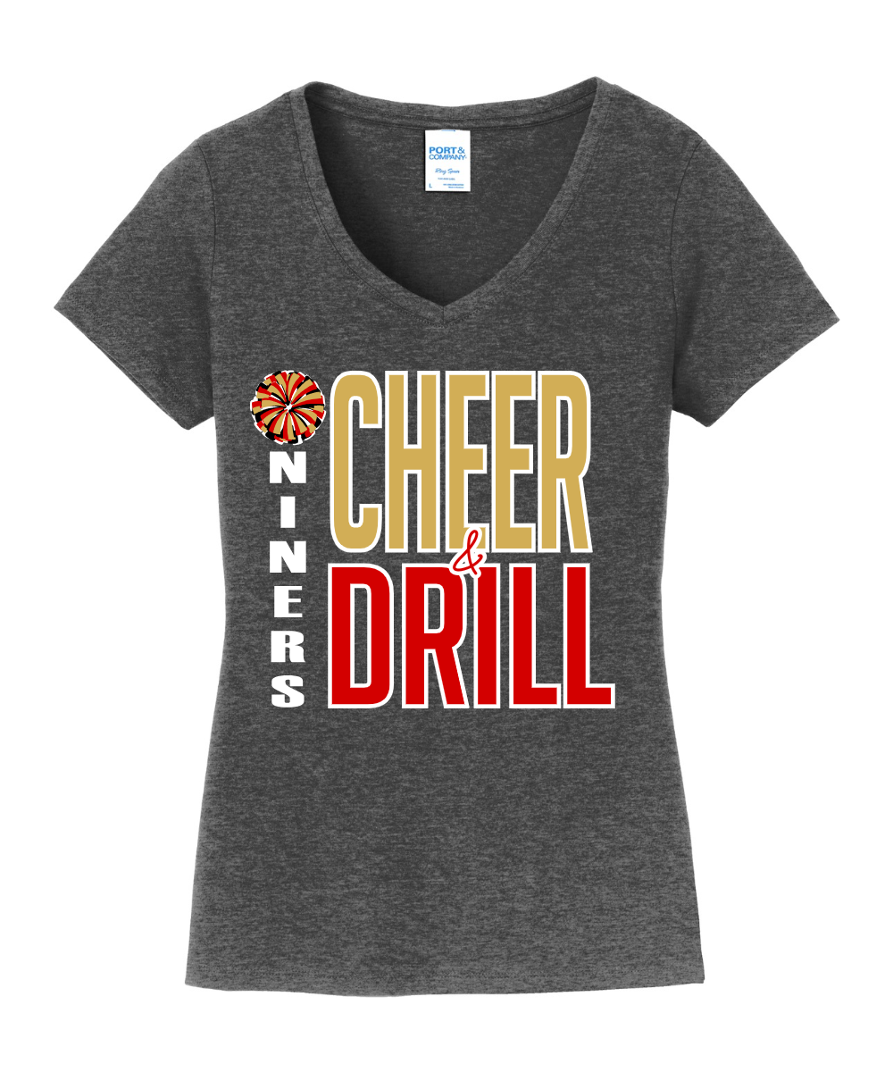 League City 49ers- Niners Cheer & Drill Vneck Cotton Tee