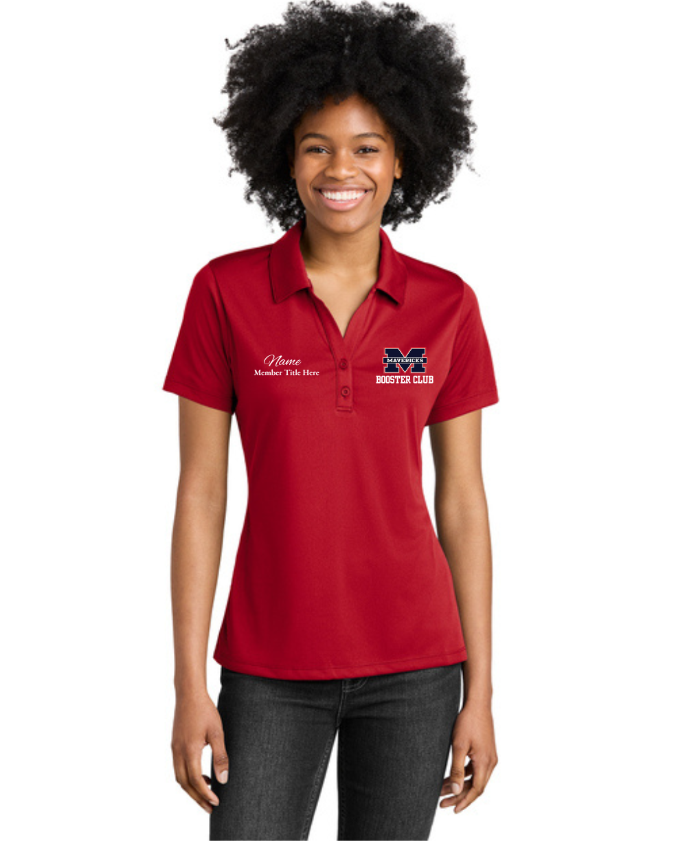 Manvel Booster Club- Ladies Performance Polo Shirt- Iron Grey