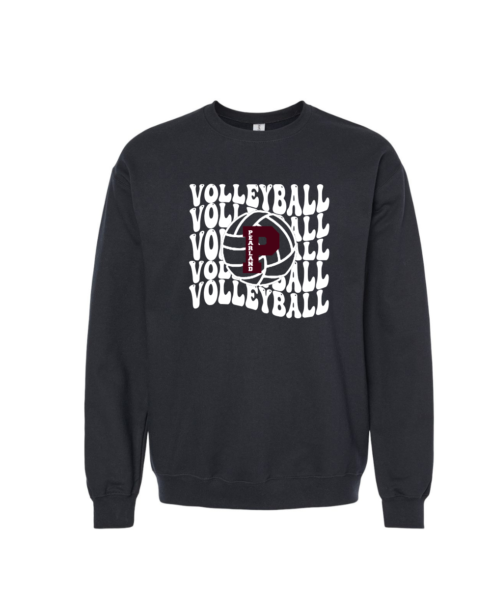 PHS Volleyball- Volleyball Repeat Crewneck Sweatshirt- Black