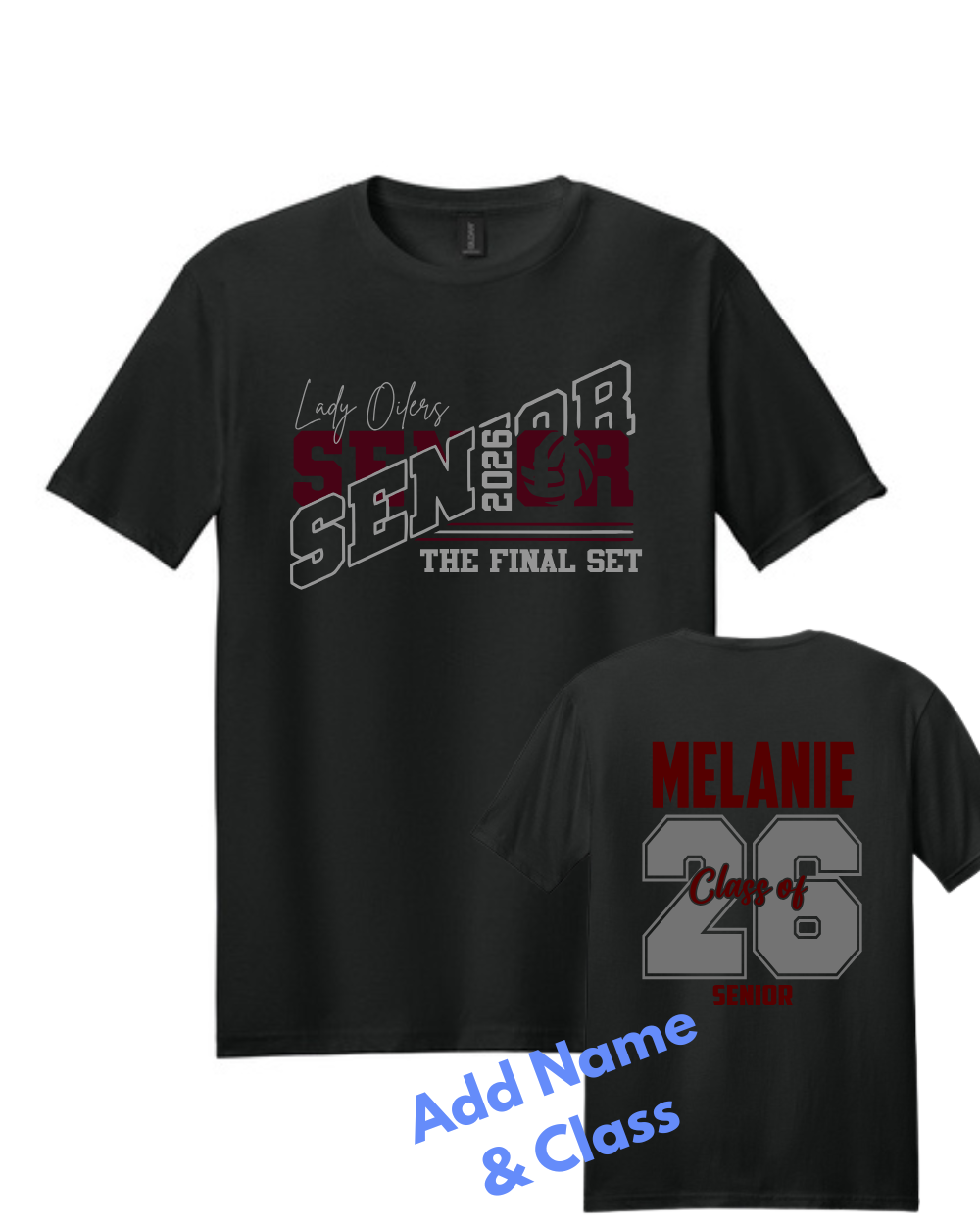 PHS Volleyball-Lady Oilers Volleyball Senior Cotton Tee-black