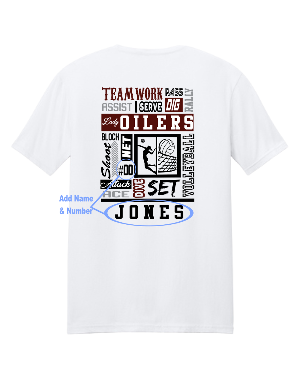 PHS Volleyball-Pearland Volleyball Cotton Tee- Maroon