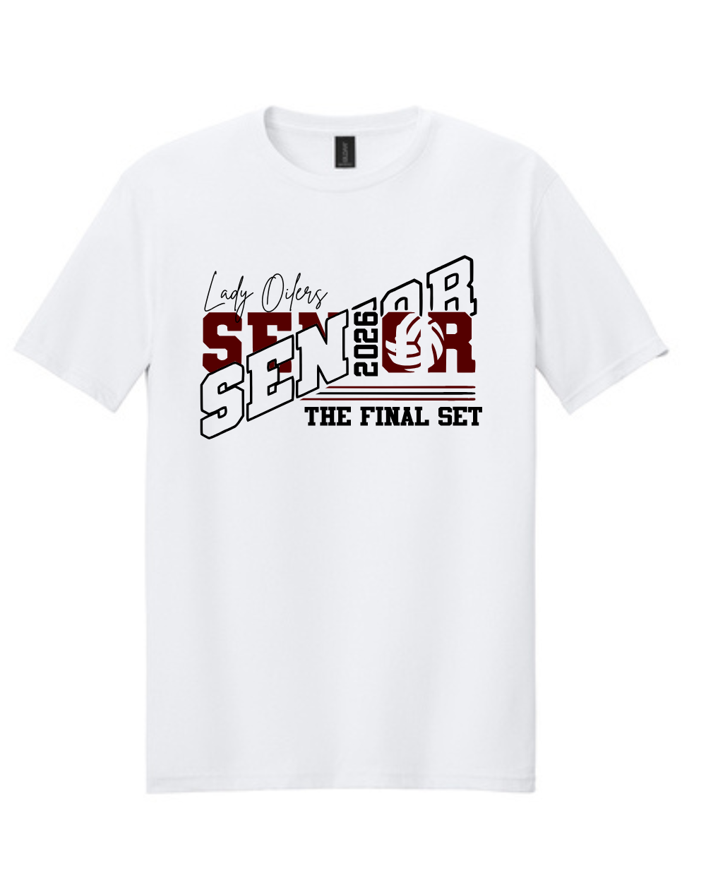 PHS Volleyball-Lady Oilers Volleyball Senior Cotton Tee-white