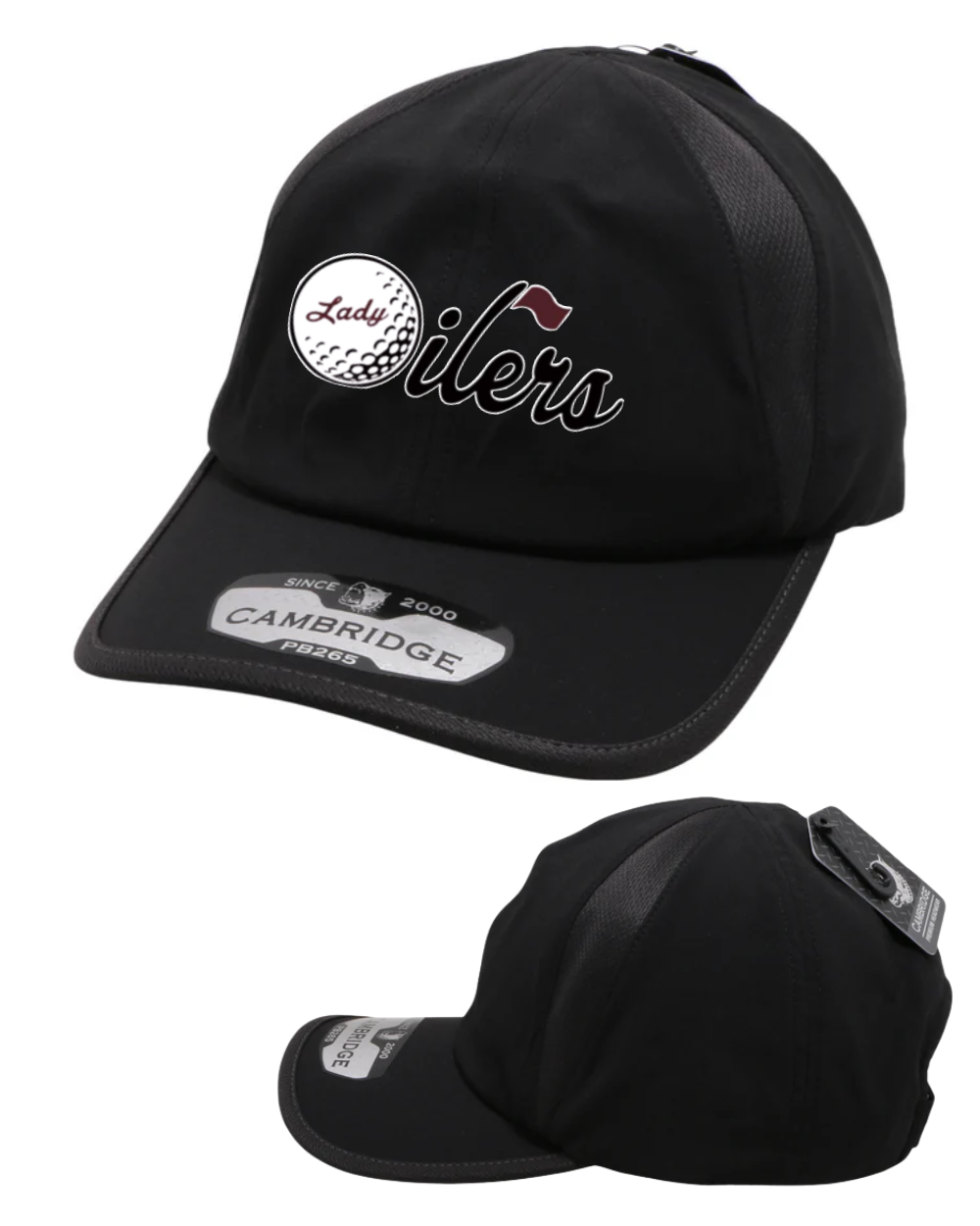 PHS Golf Logo- Lady Oilers Golf Cambridge ActiveWear Unstructured Hat - Black