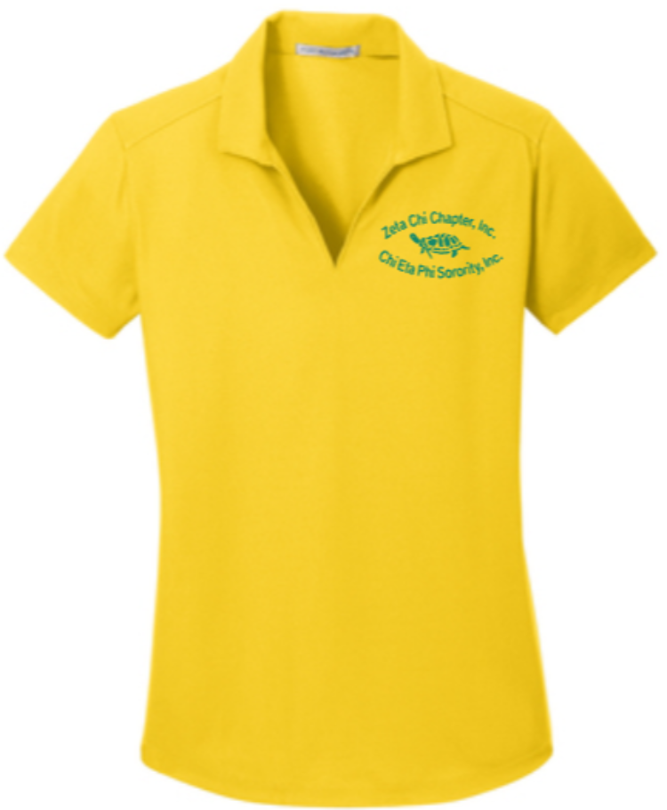 Chi Eta Phi Sorority, Inc.-Zeta Chi Chapter Ladies Polo- Yellow