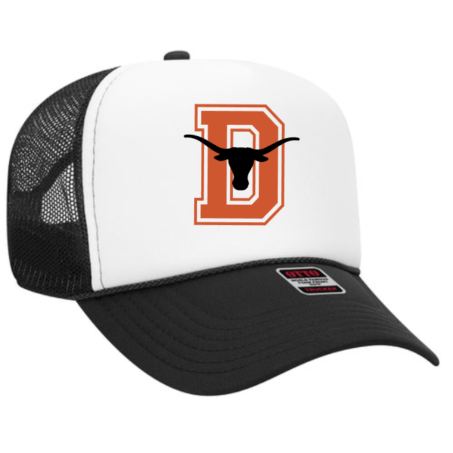 Dobie Longhorns - White/Black Foam Trucker Hat