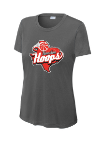 Houston Hoops Ladies Performance Tee- Grey