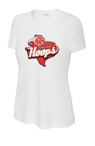Houston Hoops Ladies Performance Tee- White