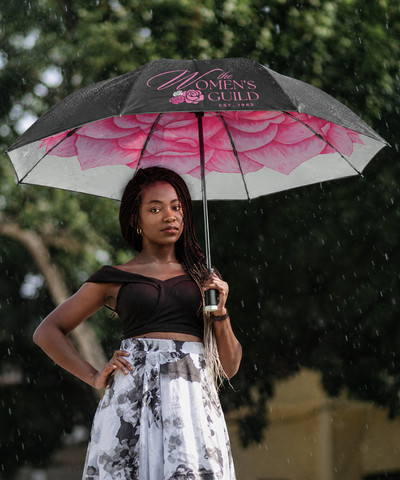 The Women's Guild- Black/ Flower Umbrella