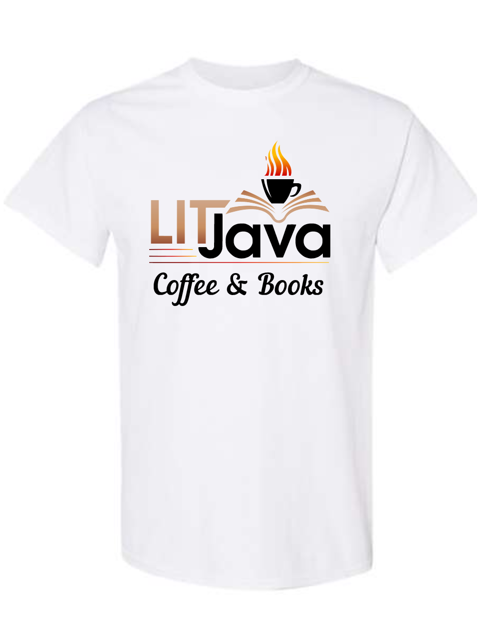 Lit Java - Full Front Logo Tee- White