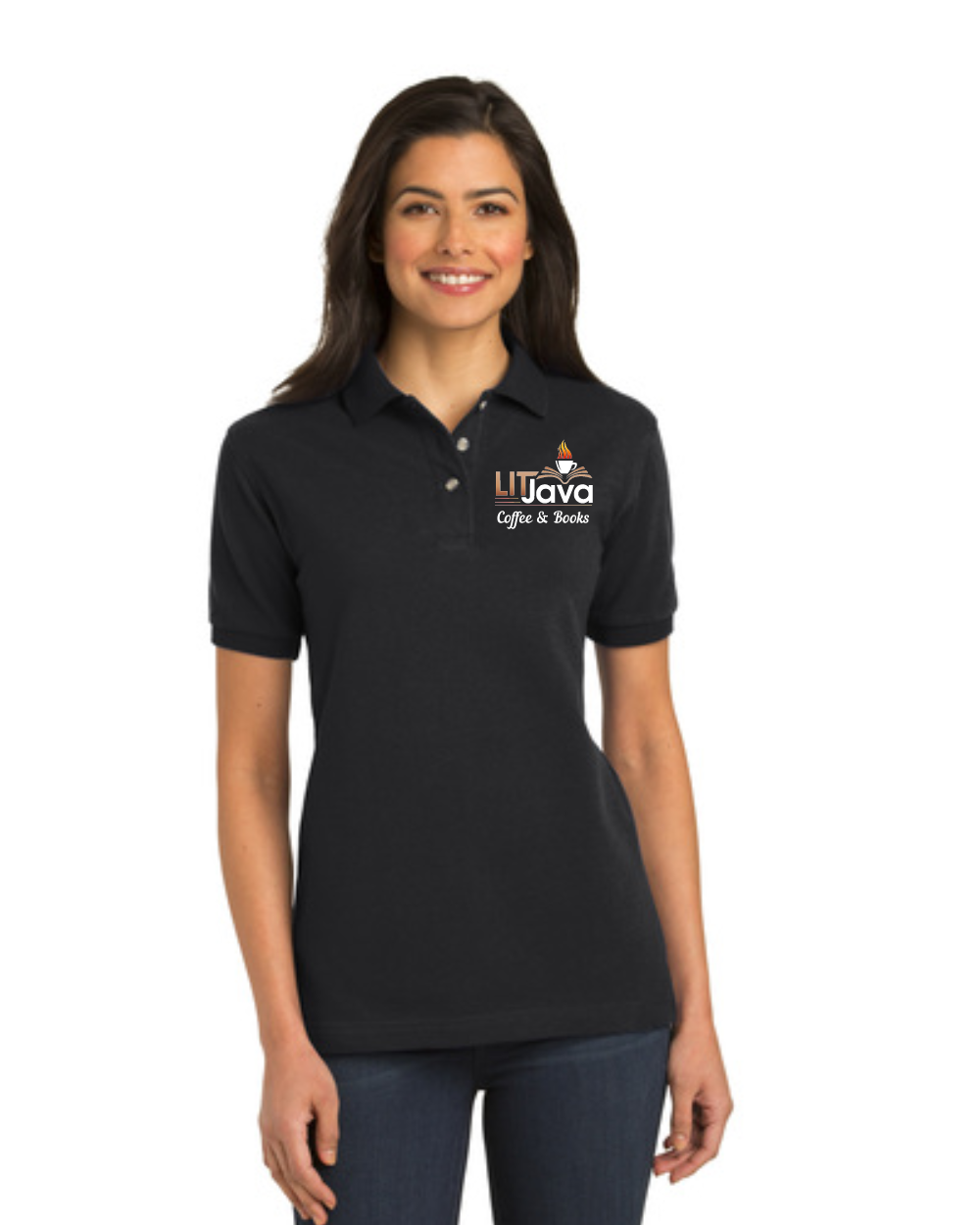 Lit Java - Ladies Polo- Black