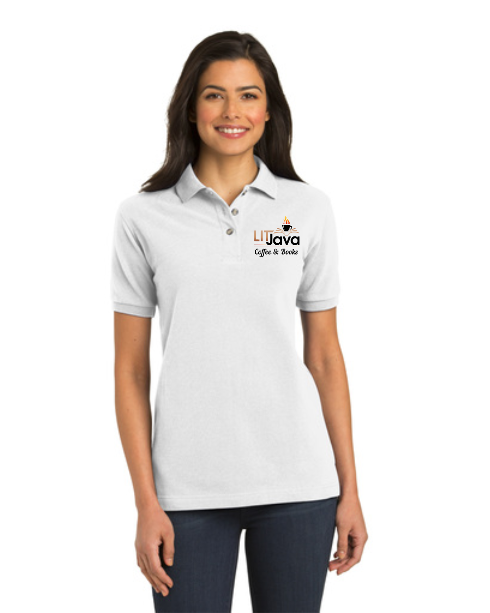 Lit Java - Ladies Polo- White