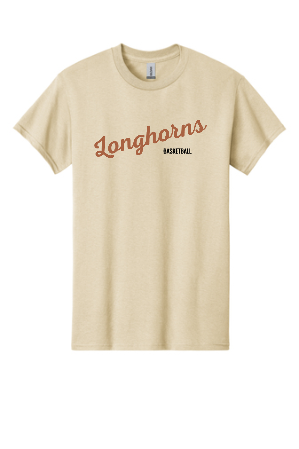 Dobie Basketball- Longhorns Basketball Short Sleeve Cotton Tee- Sand