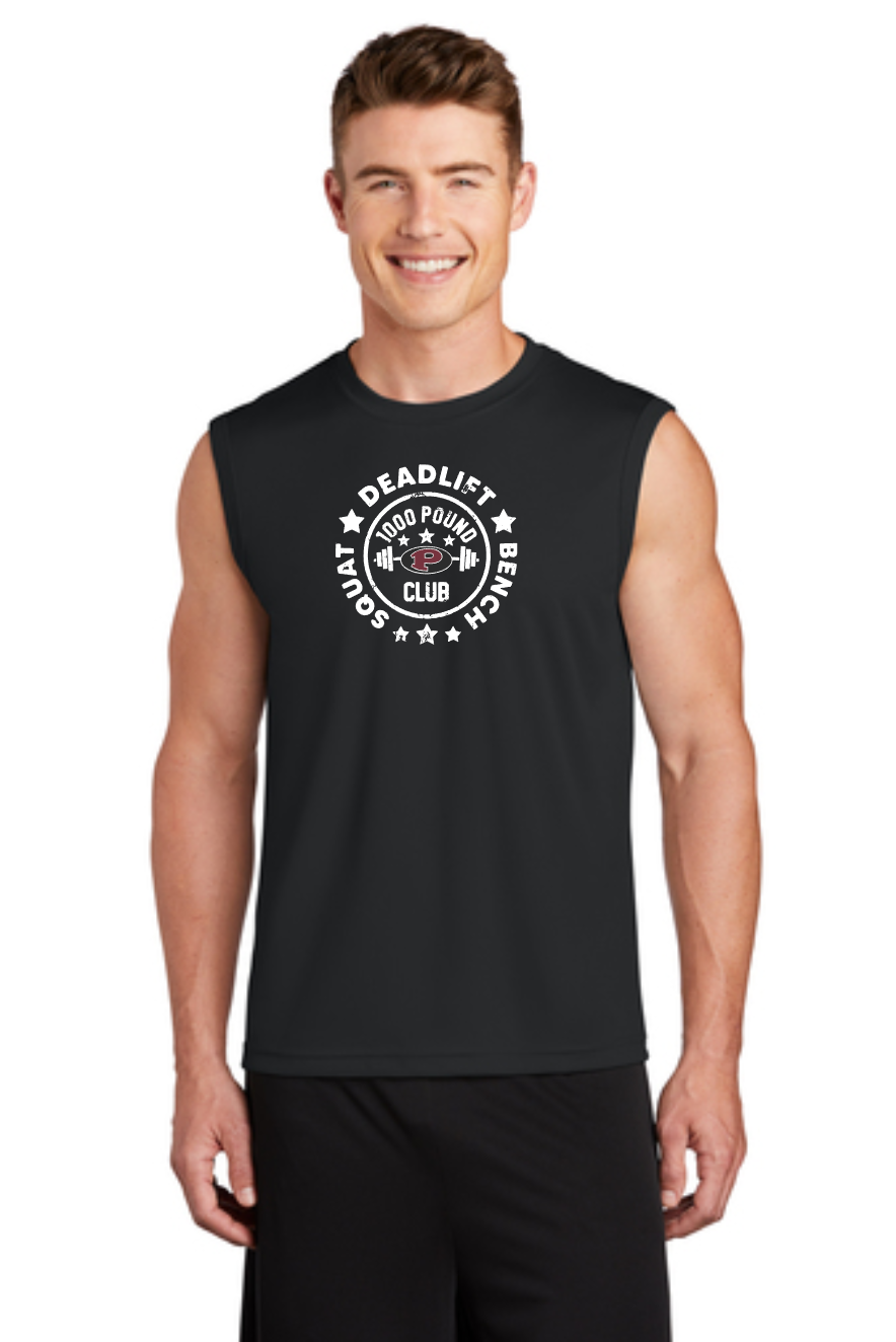 Pearland Powerlifting- 1000 Pound Club Sleeveless Tee-Black