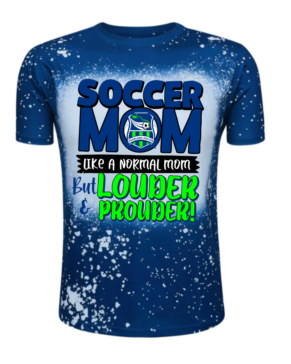 Pearland Soccer- Bleached Tee- Navy