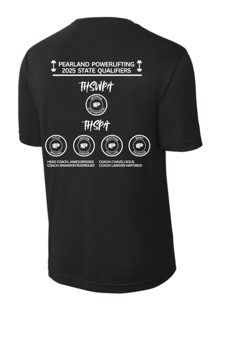 Pearland Powerlifting-Girls State Performance Tee- Black