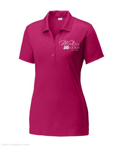 The Women's Guild- Embroidered Ladies Performance Polo - Pink Raspberry