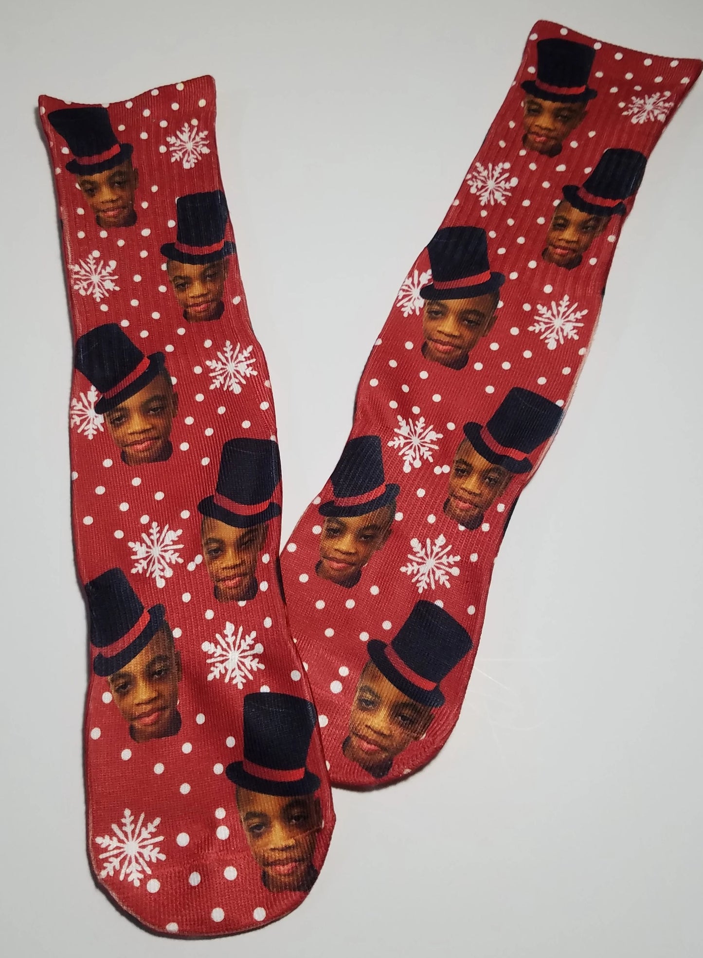 Christmas Photo Socks- Red Tophat
