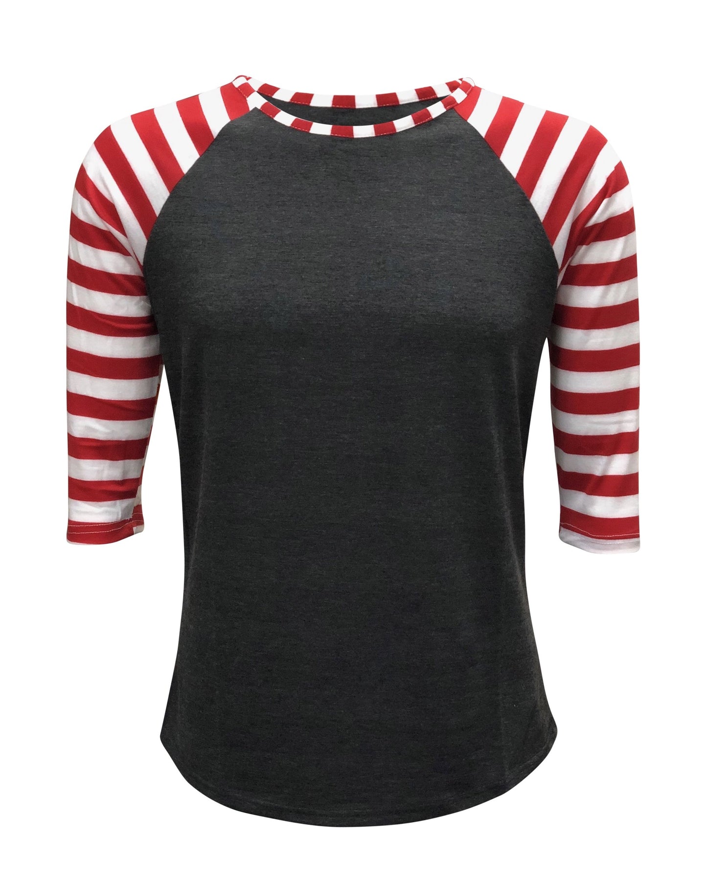 Candy Cane Raglan Charcoal -Candy Cane