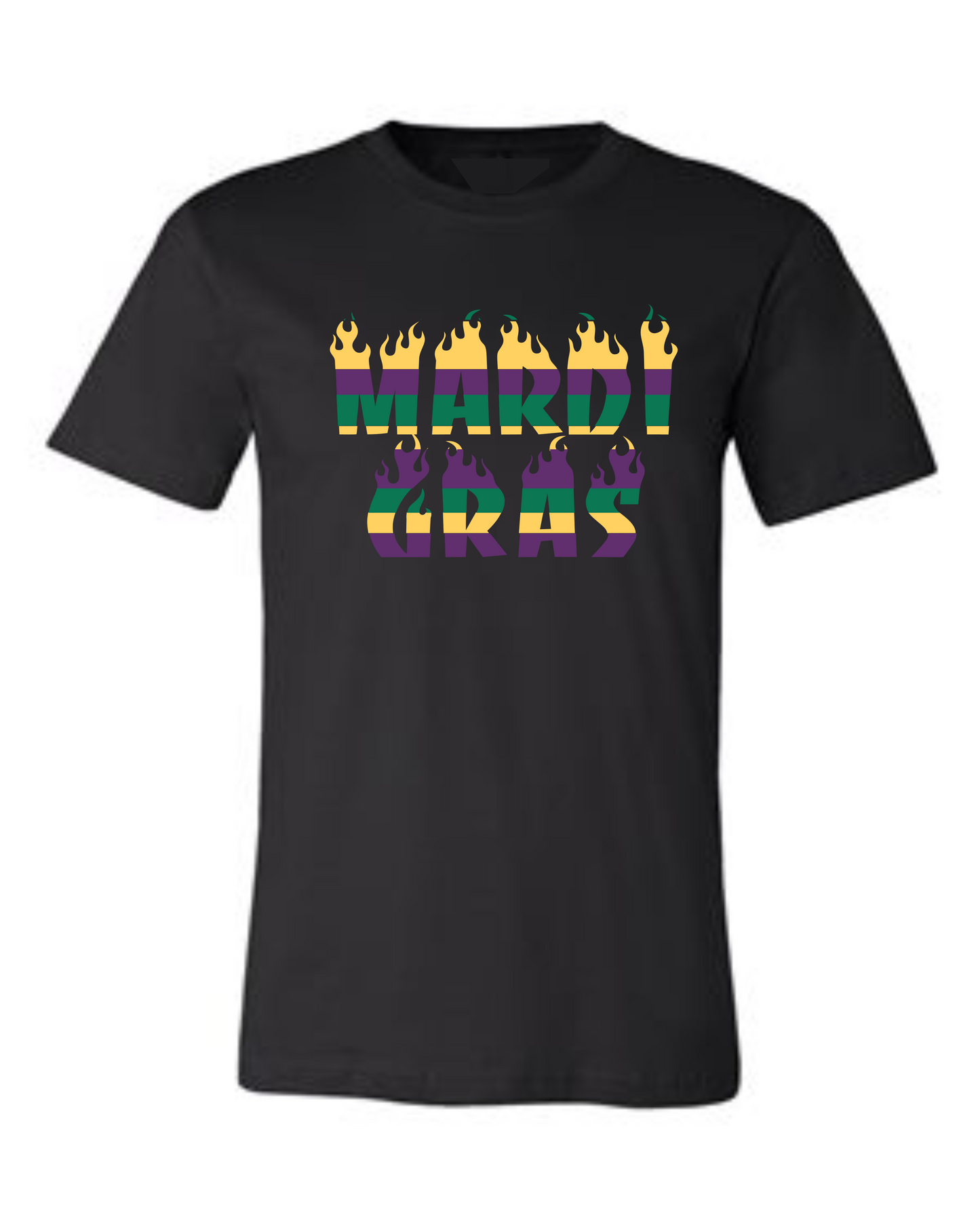 Mardi Gras Tee- Flamin Mardi Gras Tee