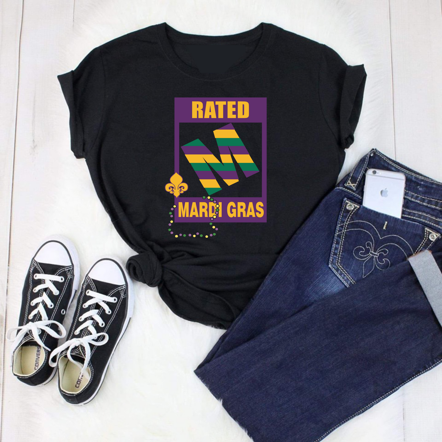 Mardi Gras Tee- Rated M for Mardi Gras