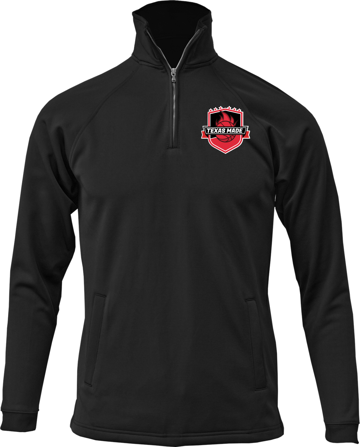 Texas Made- Black 1/4 Zip Pullover Sweatshirt