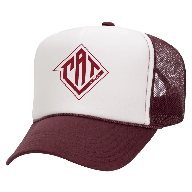 Cat Takeover - Foam Trucker Hat- Maroon/White