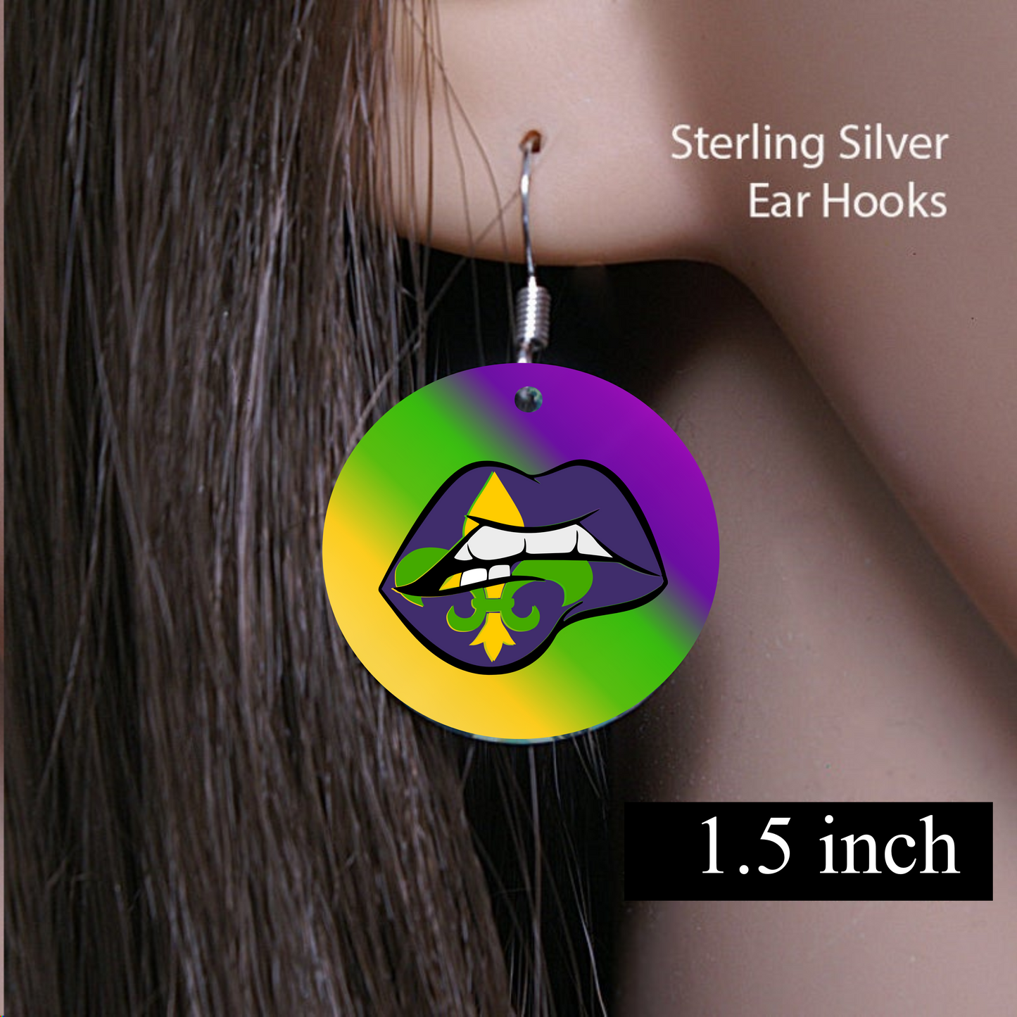 Mardi Gras Lips Earrings