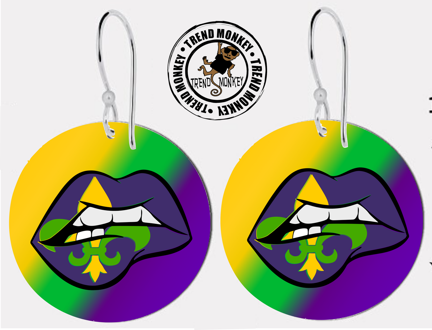 Mardi Gras Lips Earrings
