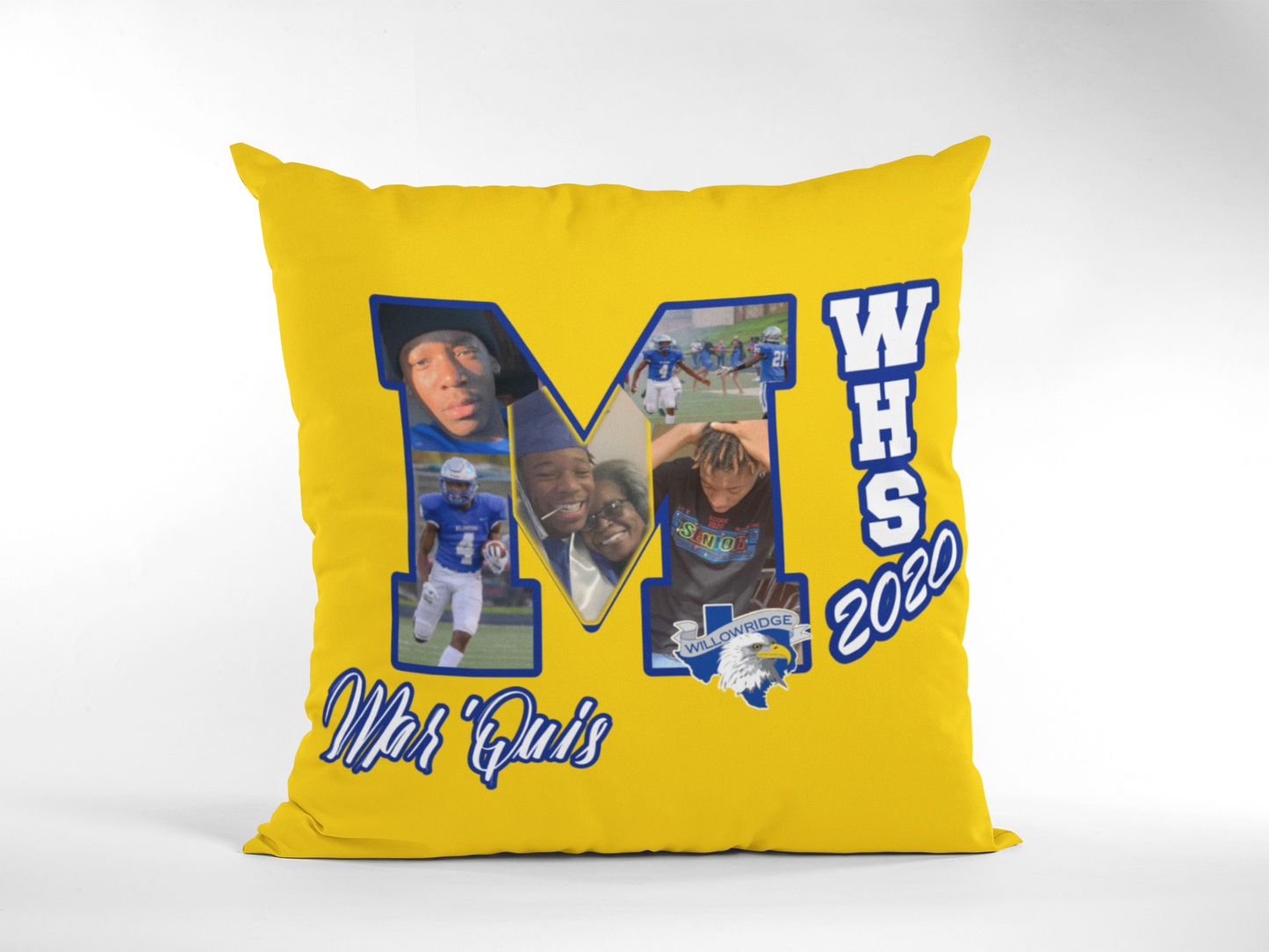 Senior Photo Pillow- Big Letter design