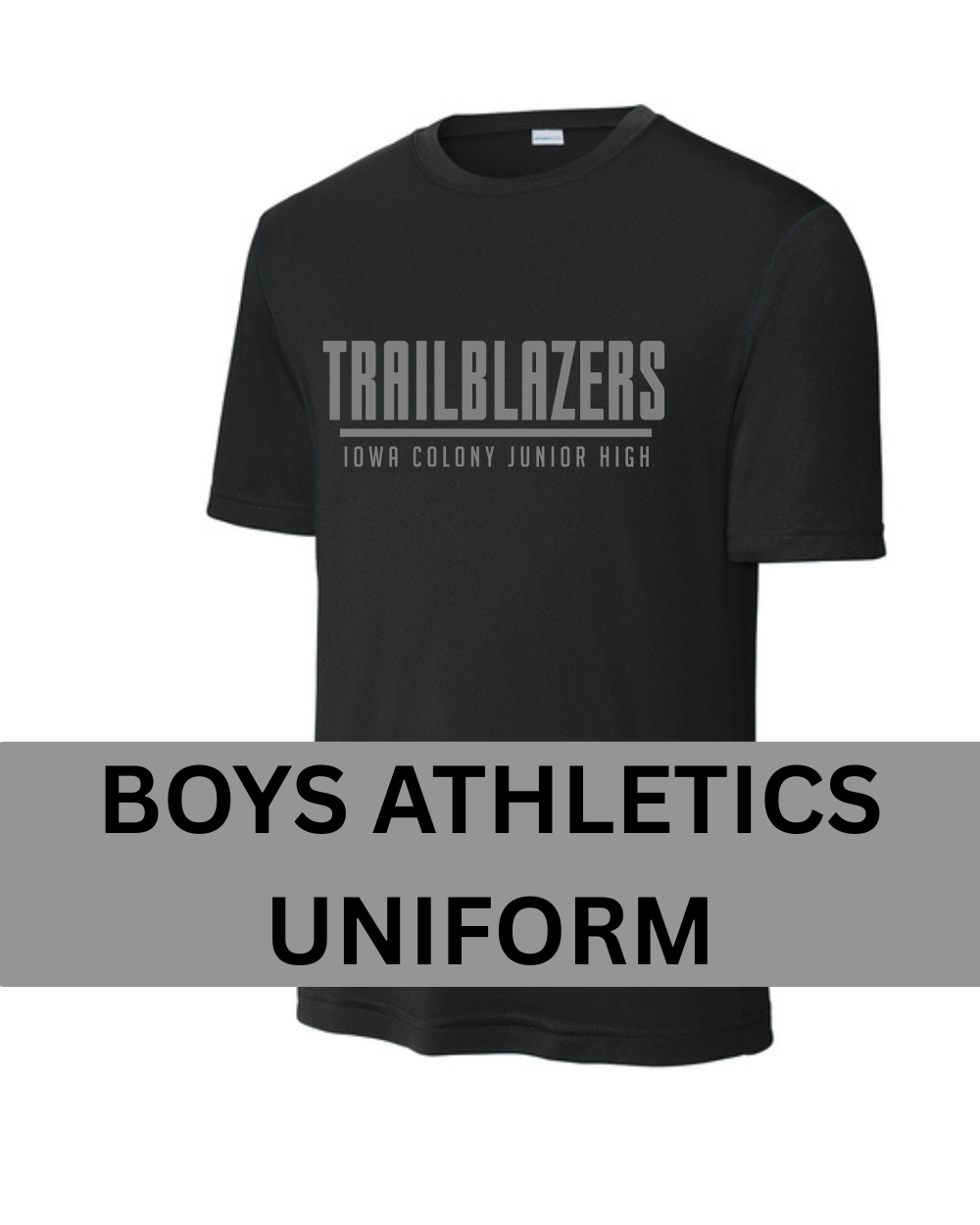 ICJH- Trailblazers Boys Athletics Performance Tee- Black