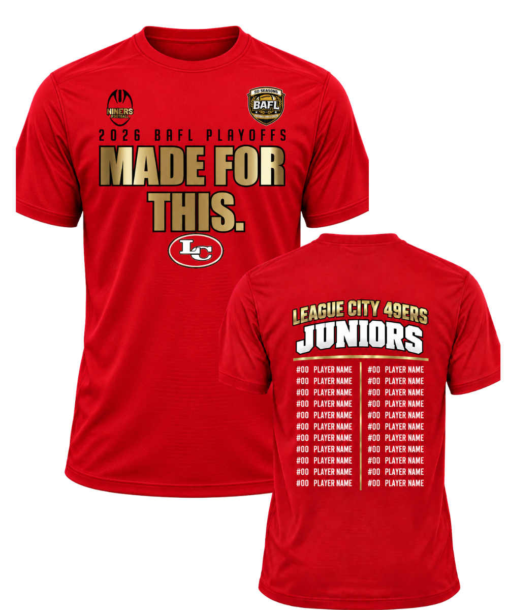League City 49ers- Playoff Tee 2026- Performance Tee