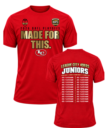 League City 49ers- Playoff Tee 2026- Performance Tee