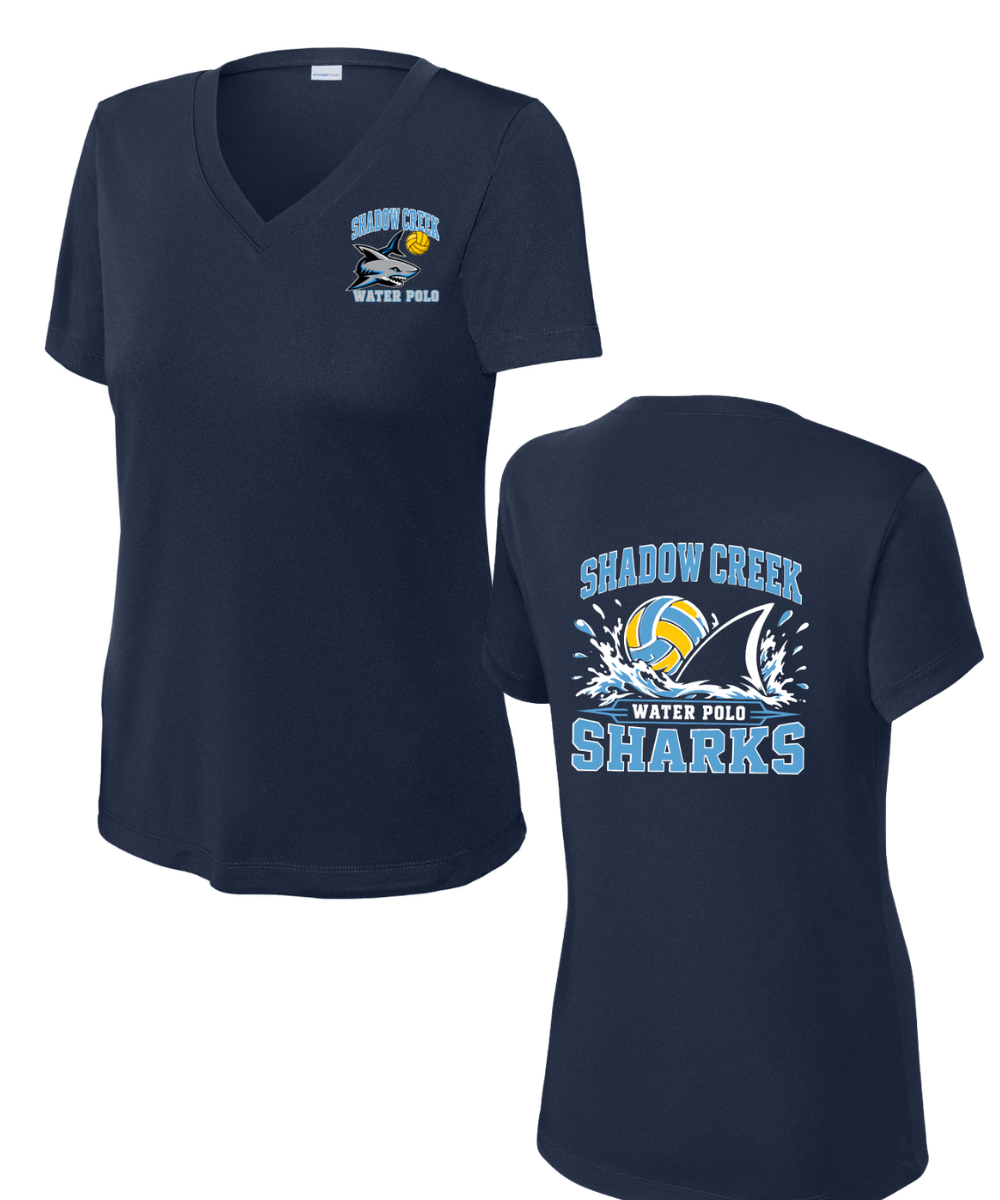 Shadow Creek Aquatics - Water Polo 2026 Ladies Vneck Performance Tee