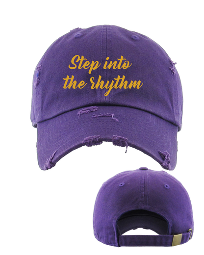 Step into the Rhythm- Embroidered Distressed Cap
