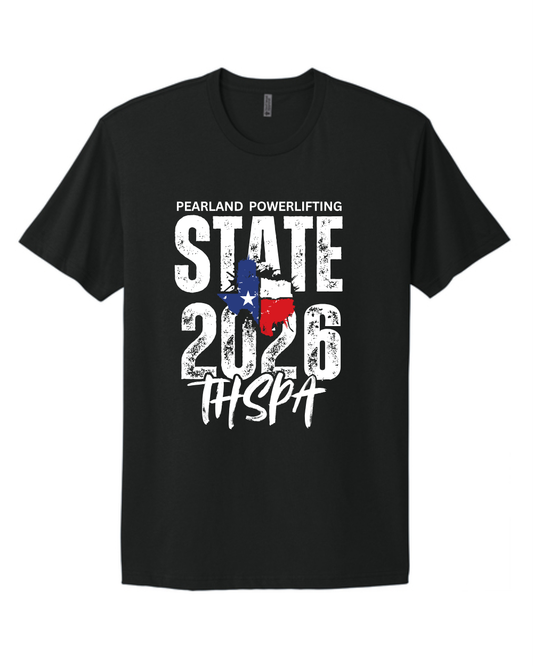 Pearland Powerlifting- Boys State Cotton Powerlifting tee- Black