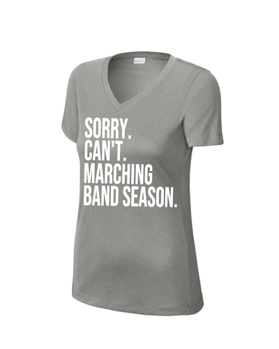 PHS Band Chaperone- PHS Band Sorry Cant... Ladies VNeck  Performance Tee