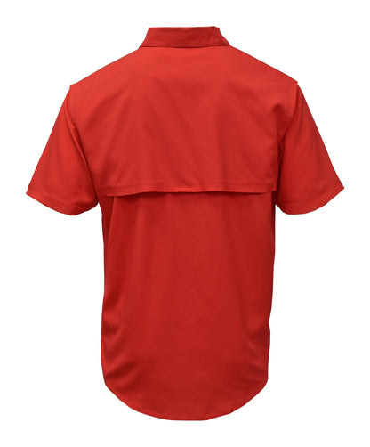 Dawson HS- D Claw Logo Fishing Shirt- Red