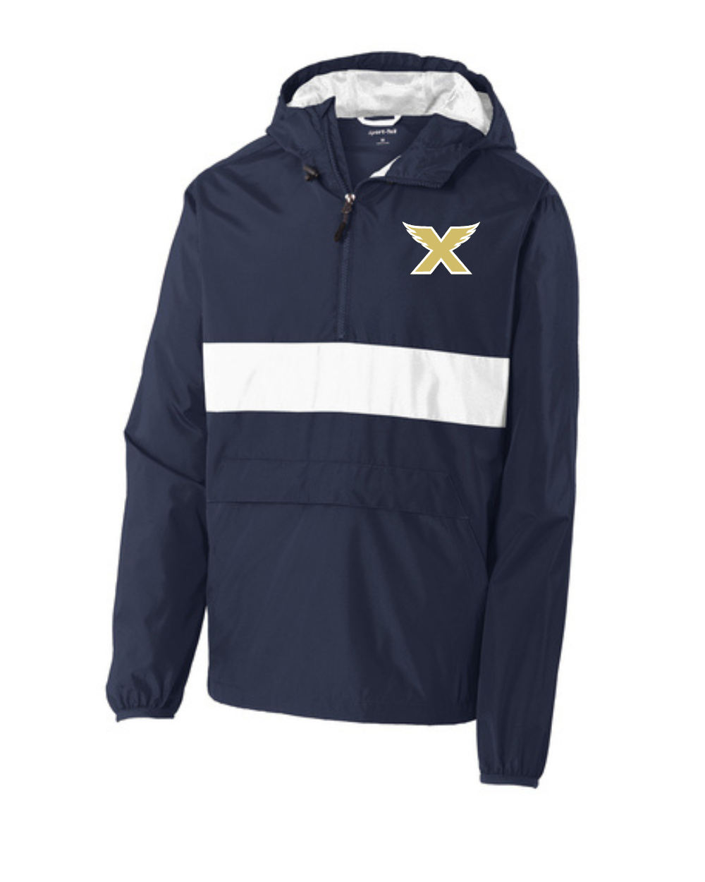 Texas Speed Elite-  Embroidered Pullover Rain Jacket- Navy