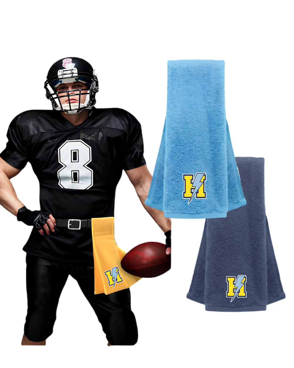 HTown Chargers Football & Cheer- Embroidered  Football Towel