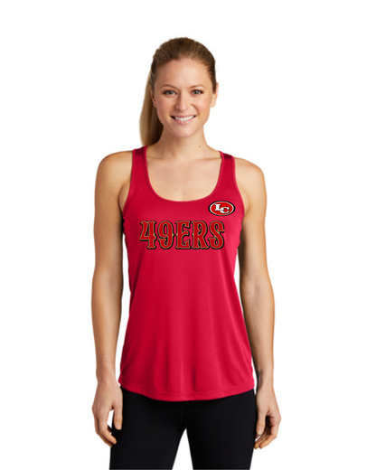 League City 49ers- LC 49ers Football- Ladies Tanktop-Black