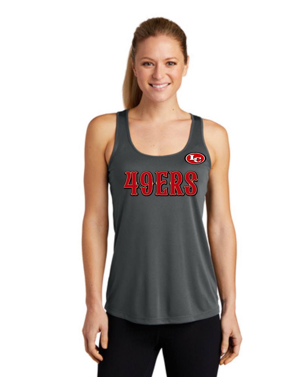 League City 49ers- LC 49ers Football- Ladies Tanktop-Black